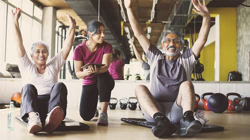 Older adult practicing functional movement